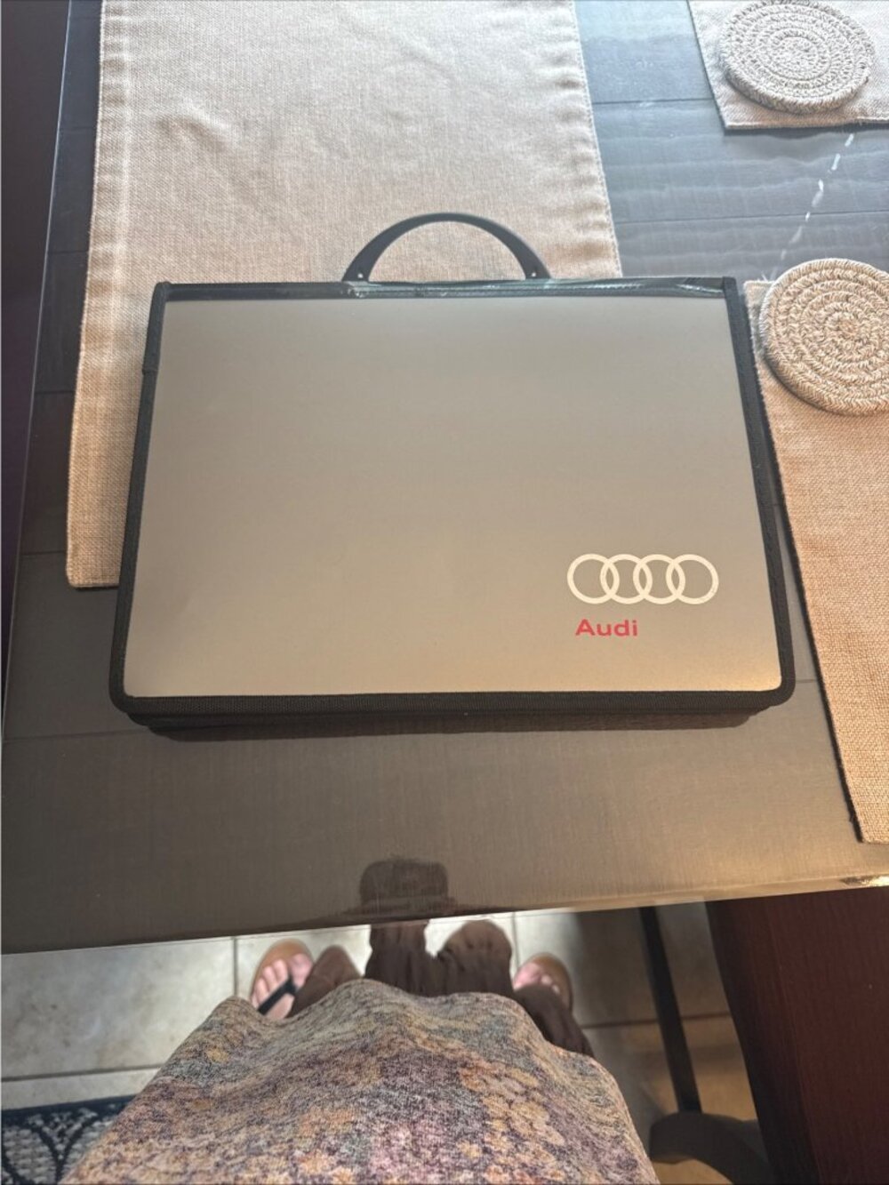 Audi Warranty File Folder Accordion style Black Silver 13x10